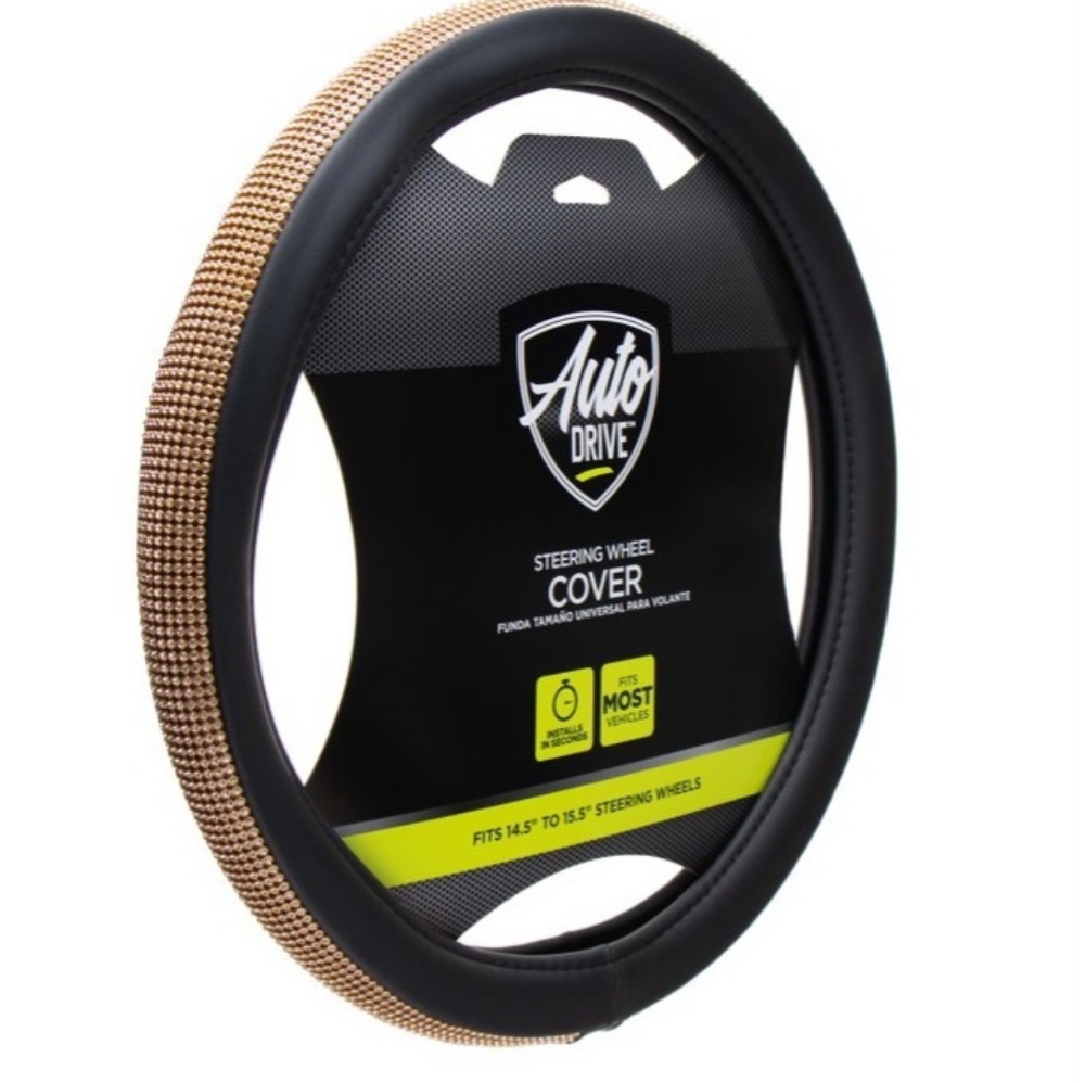 Gold Blingy steering wheel cover